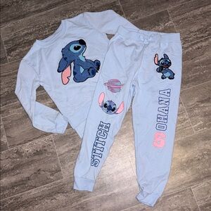 Lilo & Stitch girls Light Blue Stitch Pajama Set